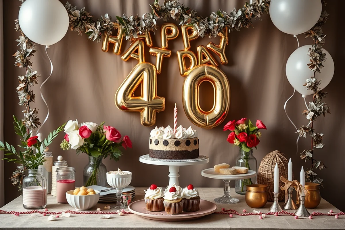 40th birthday party decorations without tools — 40th Birthday Party Decorations Without Tools