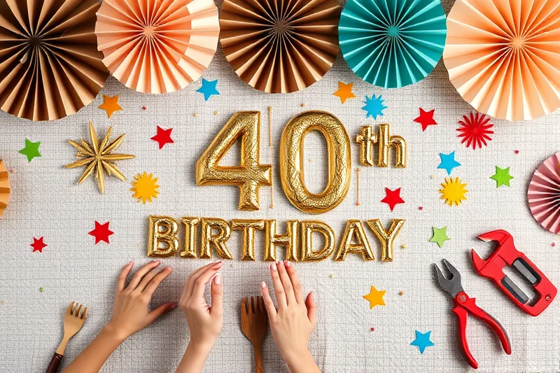 40th birthday party decorations without tools — 40th Birthday Party Decorations Without Tools (the finished result)